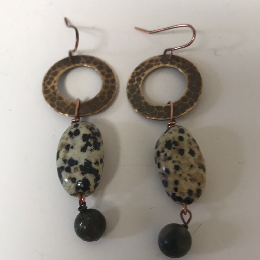 Handmade copper dangle earrings
